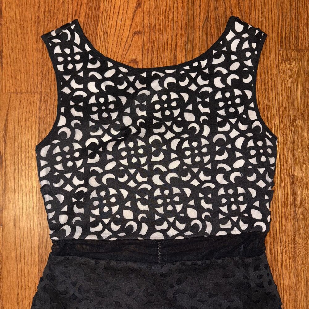 XSCAPE Black Lace Overlay Sleeveless Dress - Size 8